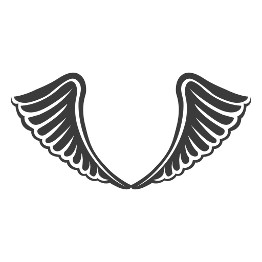 Black and White Angel Wings Illustration