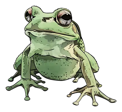 Green Frog Illustration in Realistic Style