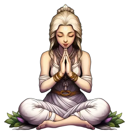Meditating Woman in White Attire