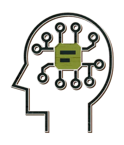 Brain with Circuit for AI Concept