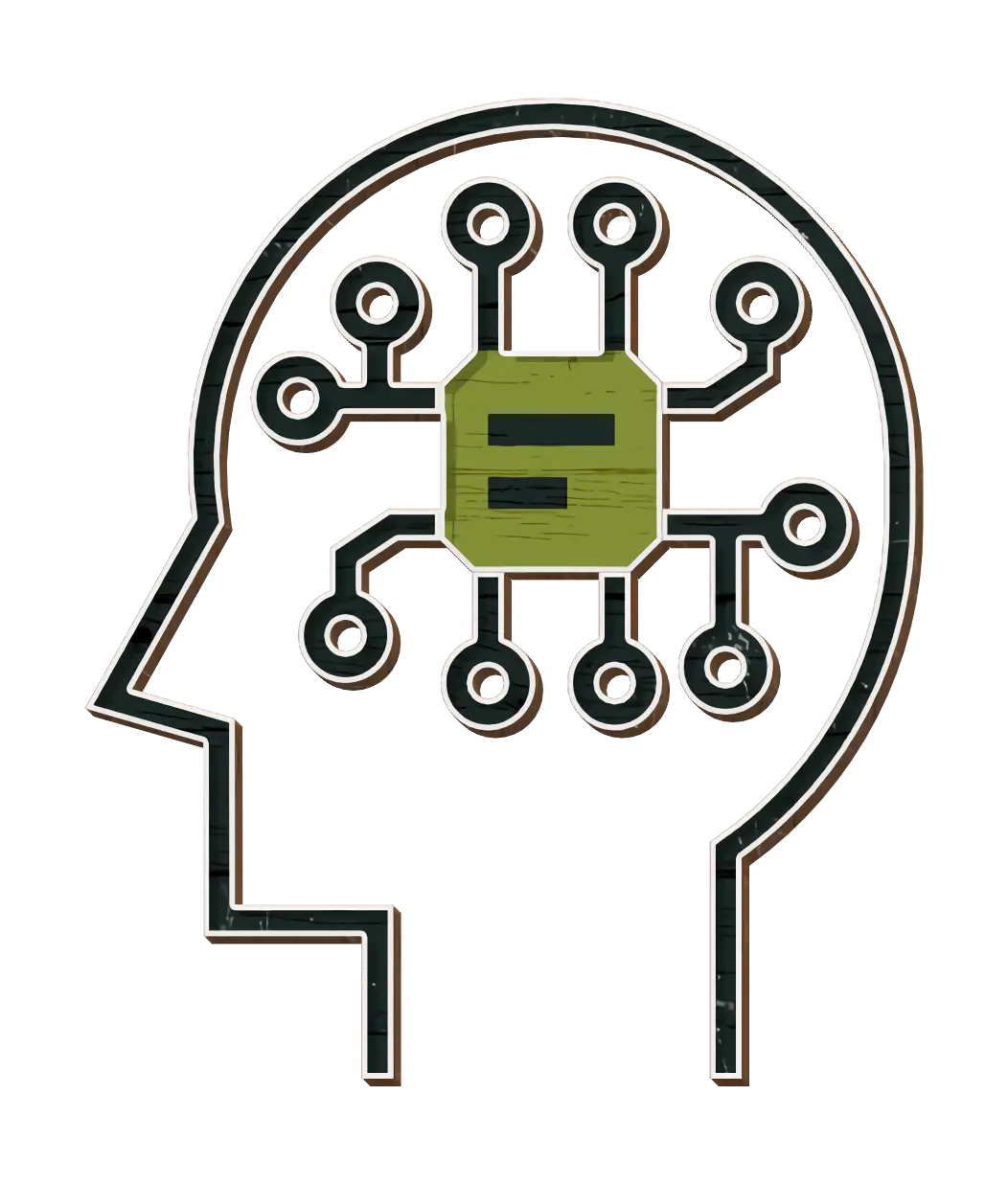 Brain with Circuit for AI Concept