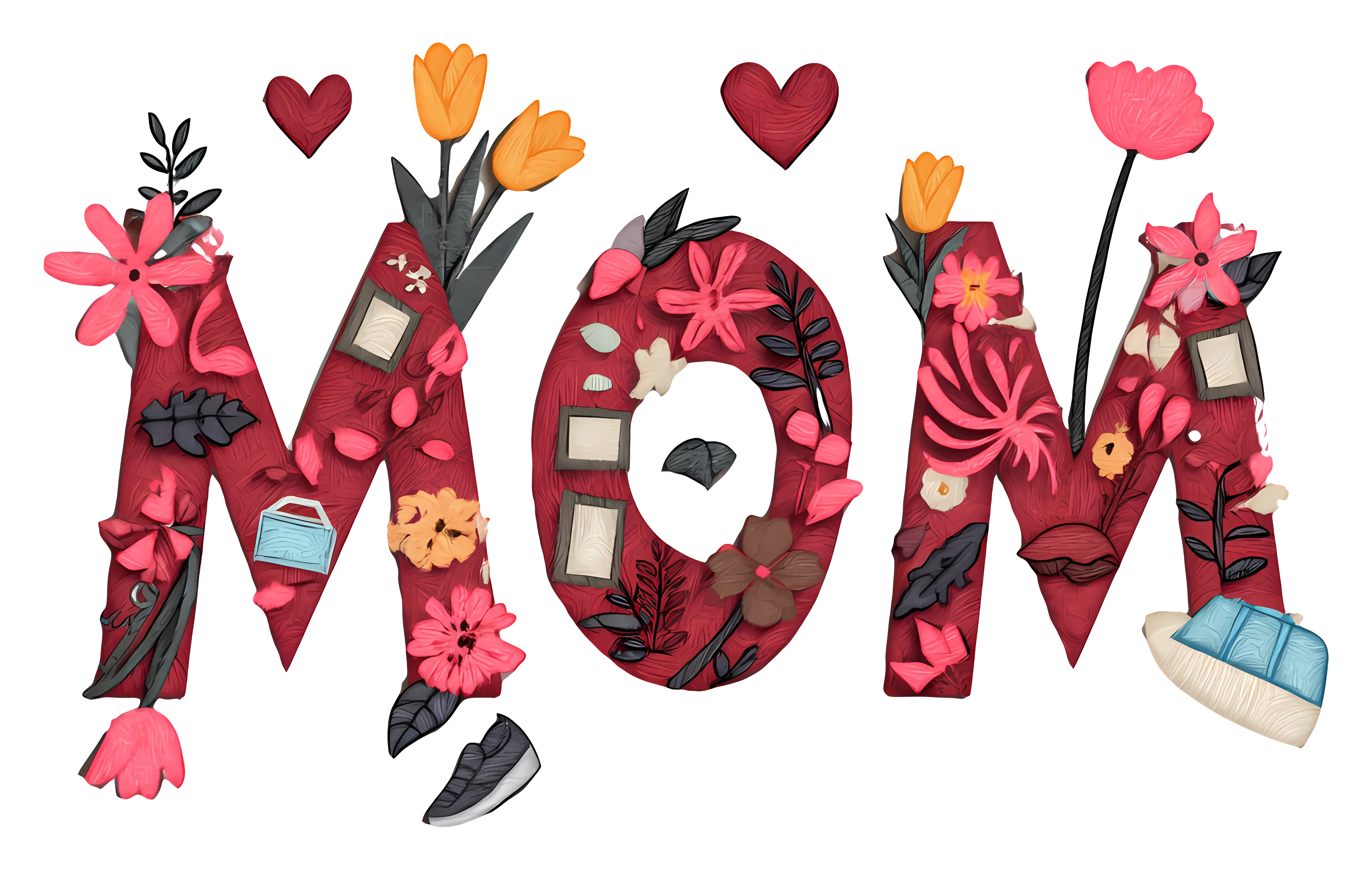 Floral MOM Letters for Mother's Day