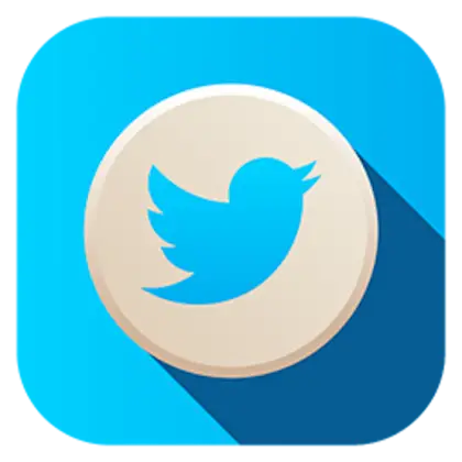 Twitter Bird Logo Icon on Blue Background
