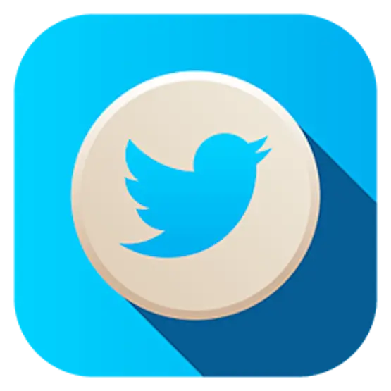 Twitter Bird Logo Icon on Blue Background