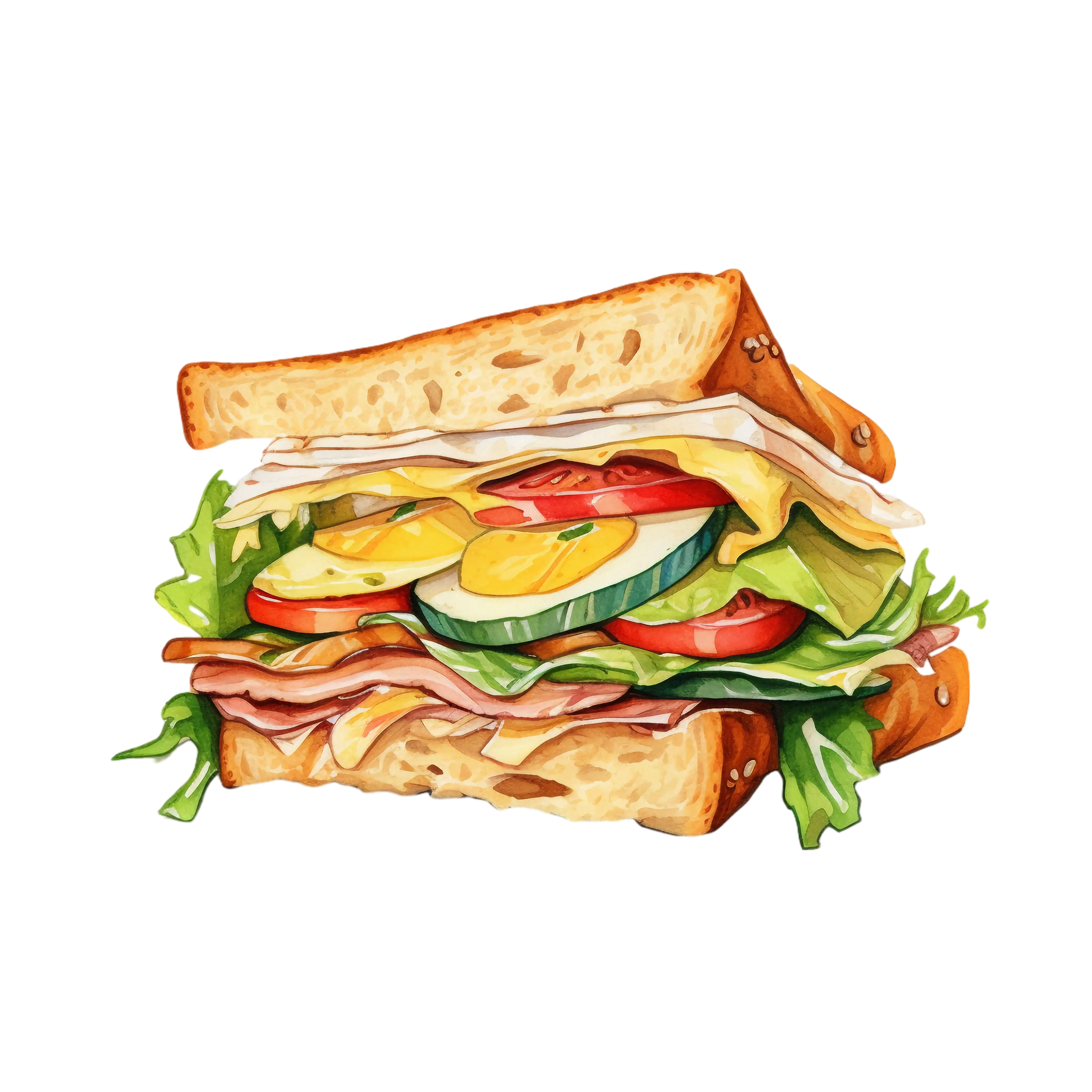 Layered Sandwich with Vegetables and Cheese