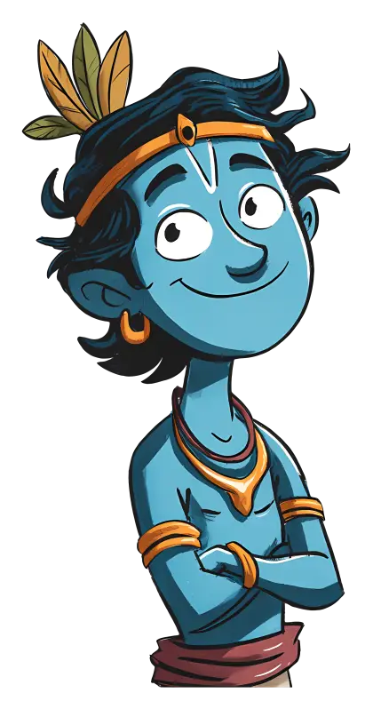 Smiling Blue Cartoon Character