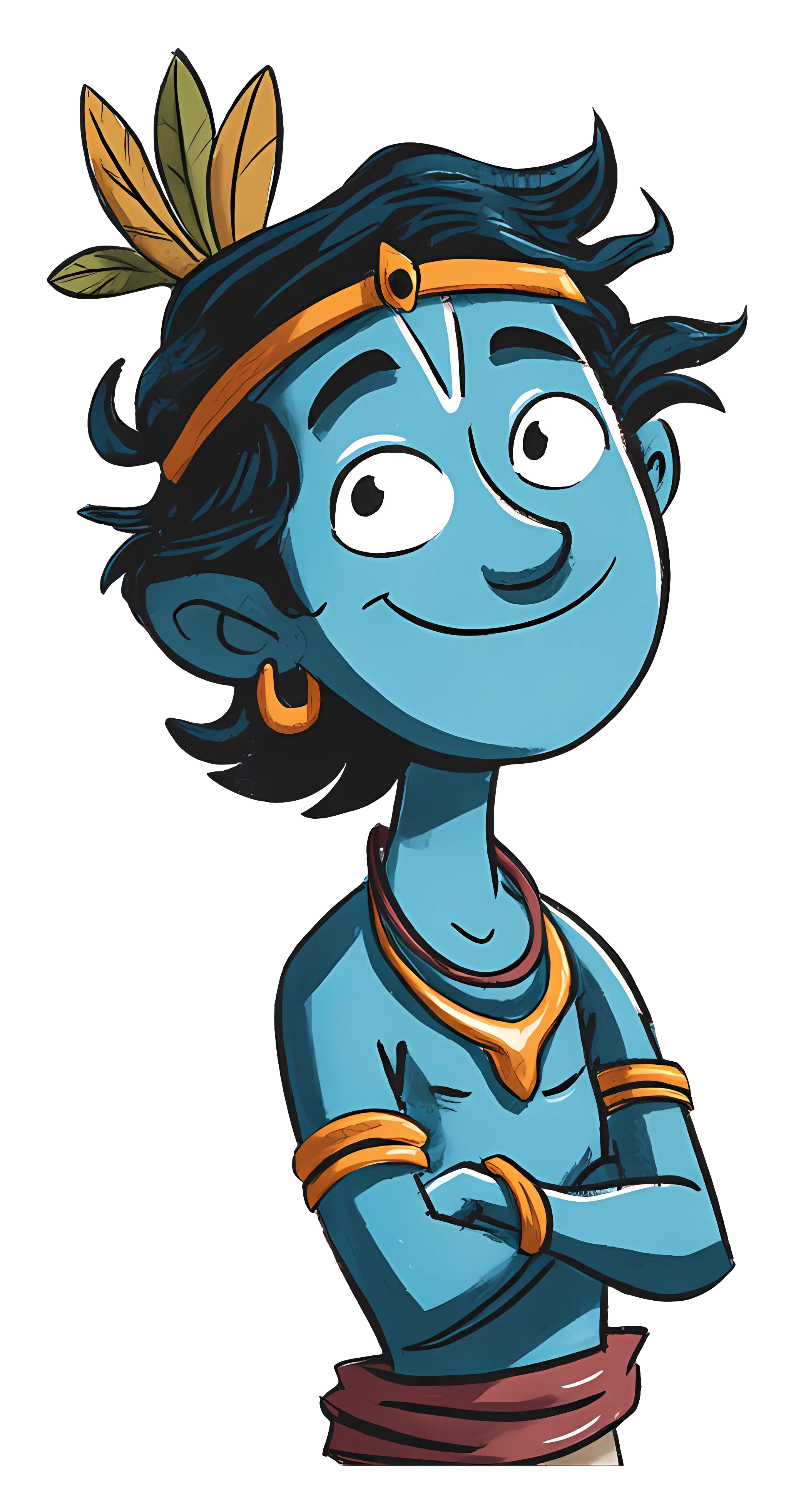 Smiling Blue Cartoon Character
