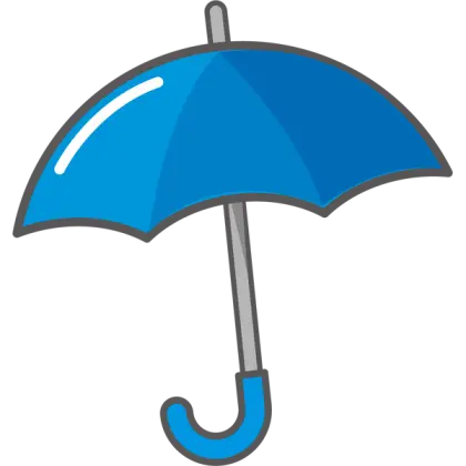 Blue Umbrella Illustration for Rainy Weather