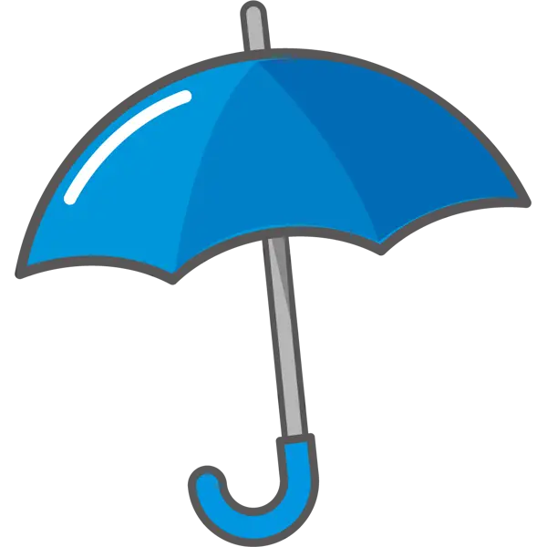 Blue Umbrella Illustration for Rainy Weather