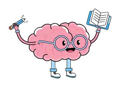 Brain Cartoon Illustration for Education Concept
