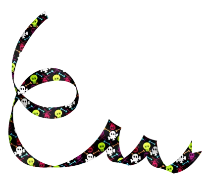 Colorful Skull Ribbon Illustration