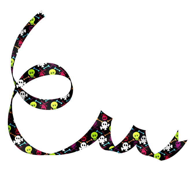Colorful Skull Ribbon Illustration