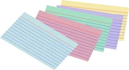 Set of Colorful Lined Index Cards