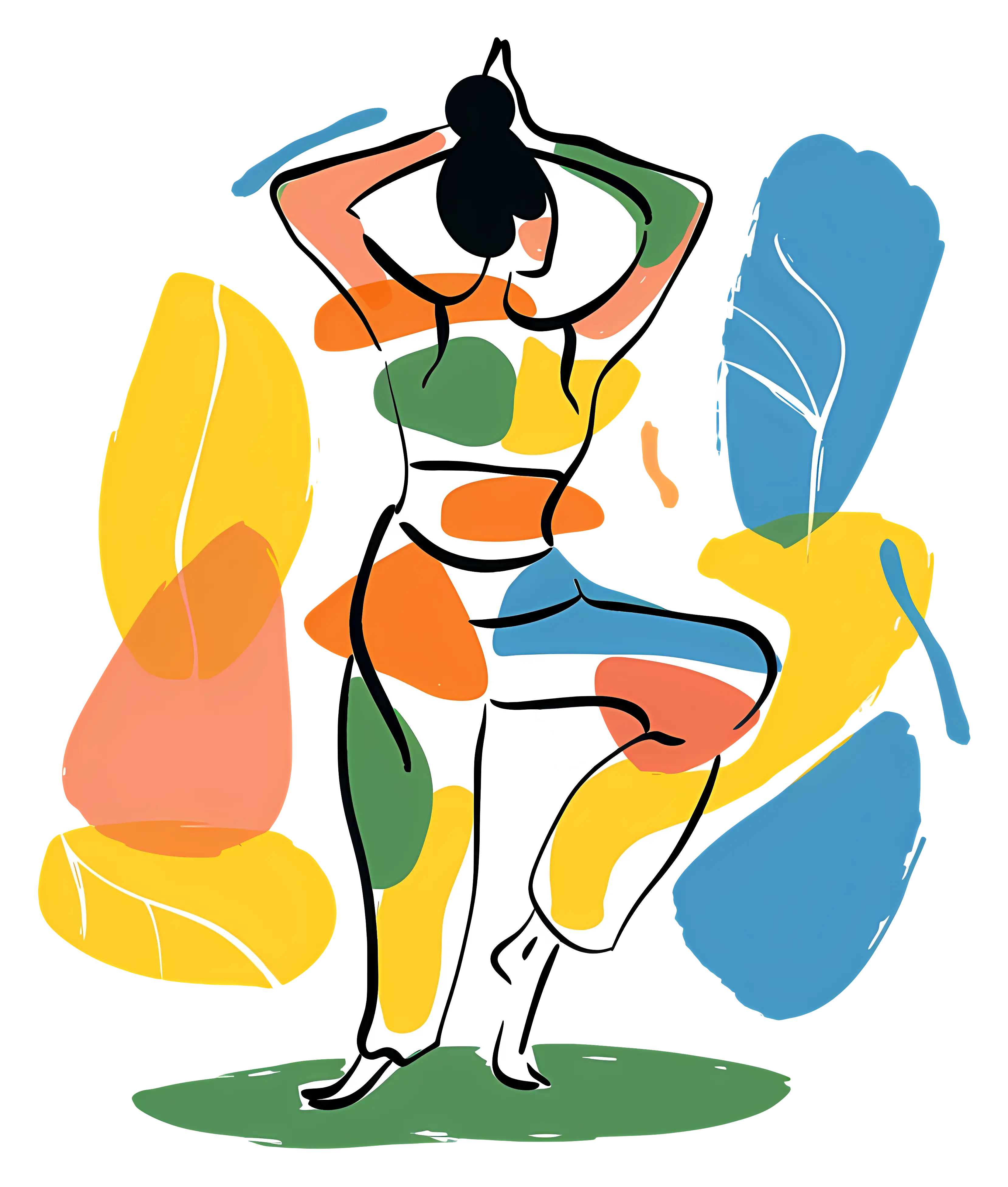 Woman in Yoga Pose Illustration