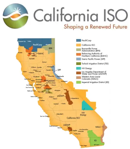 California ISO Energy Map