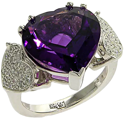 Purple Gem Heart-Shaped Ring