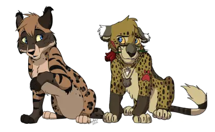 Cartoon Cheetah and Bobcat Illustration