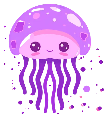Cute Purple Jellyfish Illustration