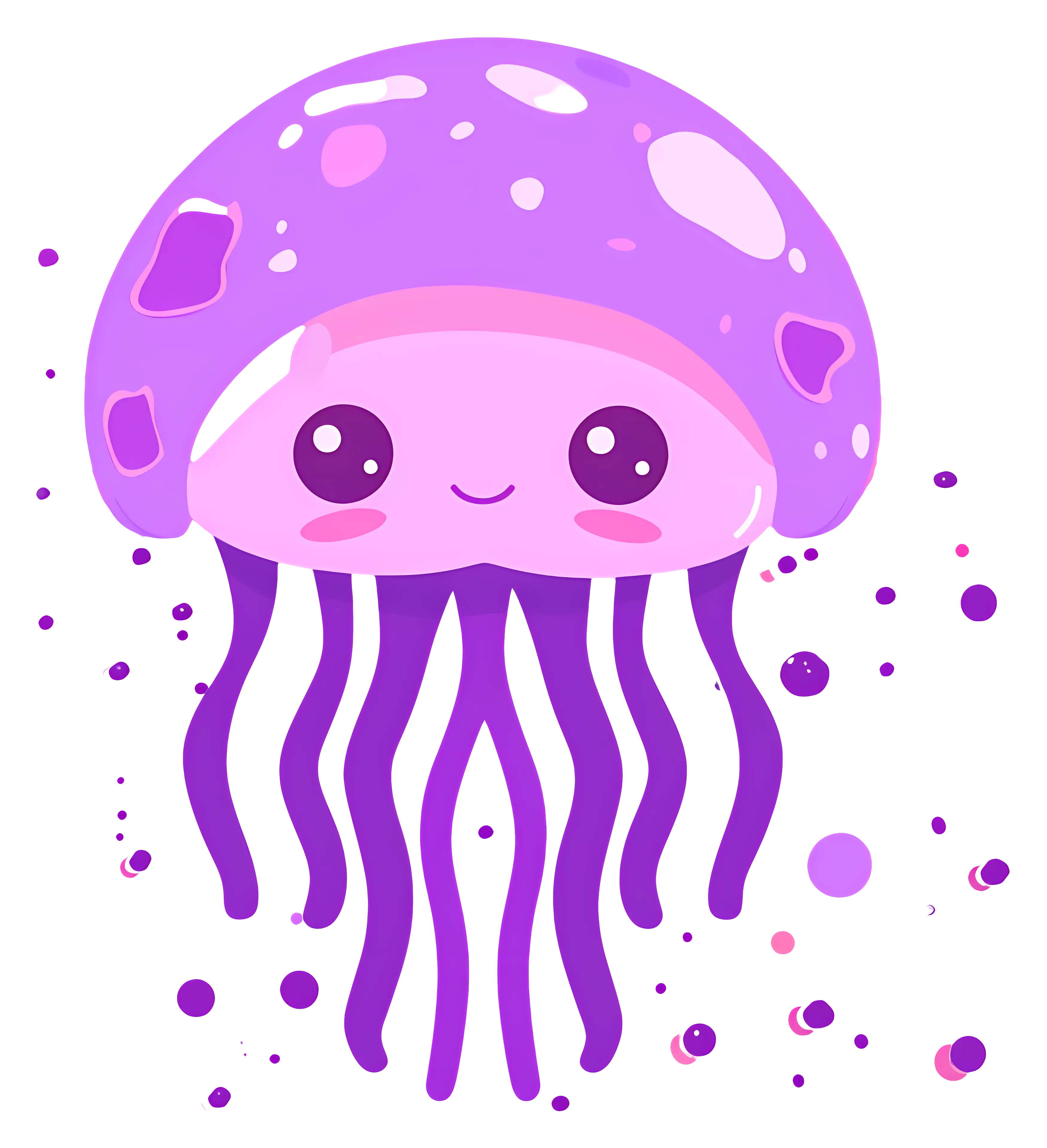 Cute Purple Jellyfish Illustration