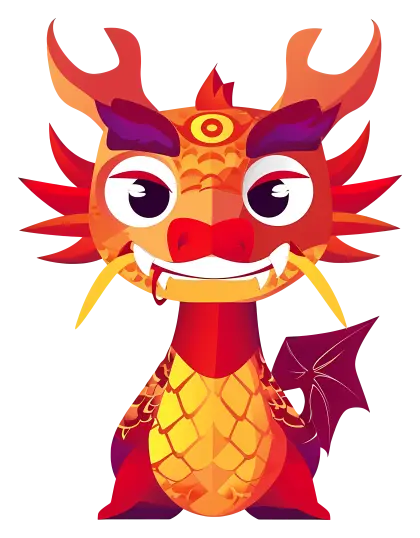 Red Cartoon Dragon Illustration