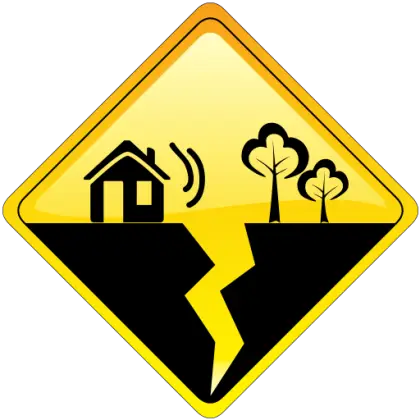 Yellow Earthquake Warning Sign