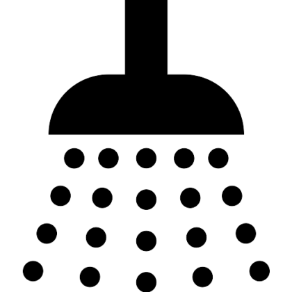 Shower Symbol with Water Droplets