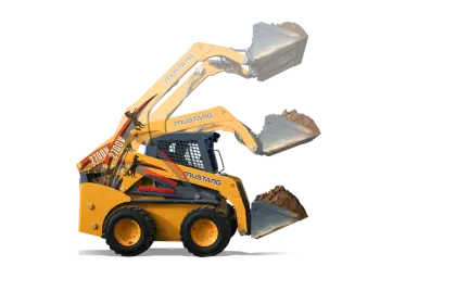 Yellow Skid Steer Loader with Movement Functions
