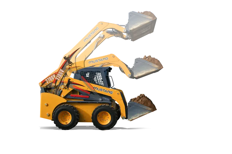 Yellow Skid Steer Loader with Movement Functions