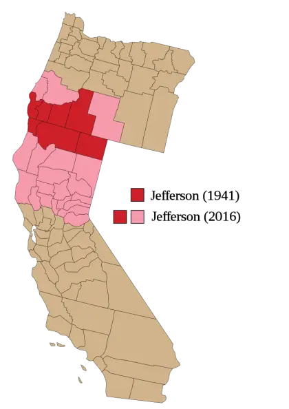 Map of Proposed Jefferson State