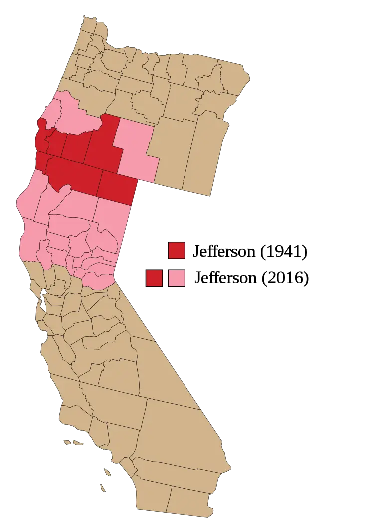 Map of Proposed Jefferson State