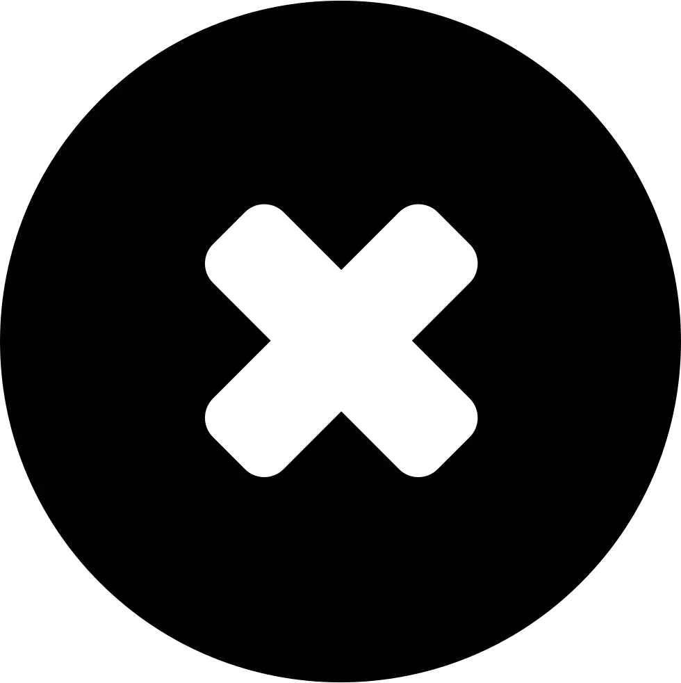 Minimalist Black Circle with White Cross Icon