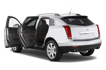White Car with Open Doors for Transportation Concept