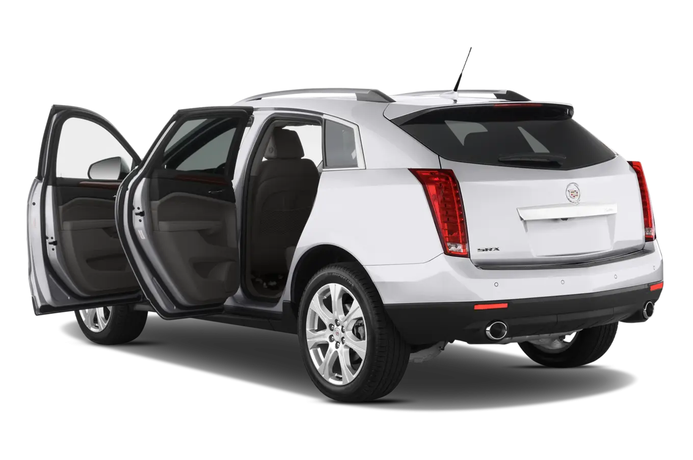 White Car with Open Doors for Transportation Concept