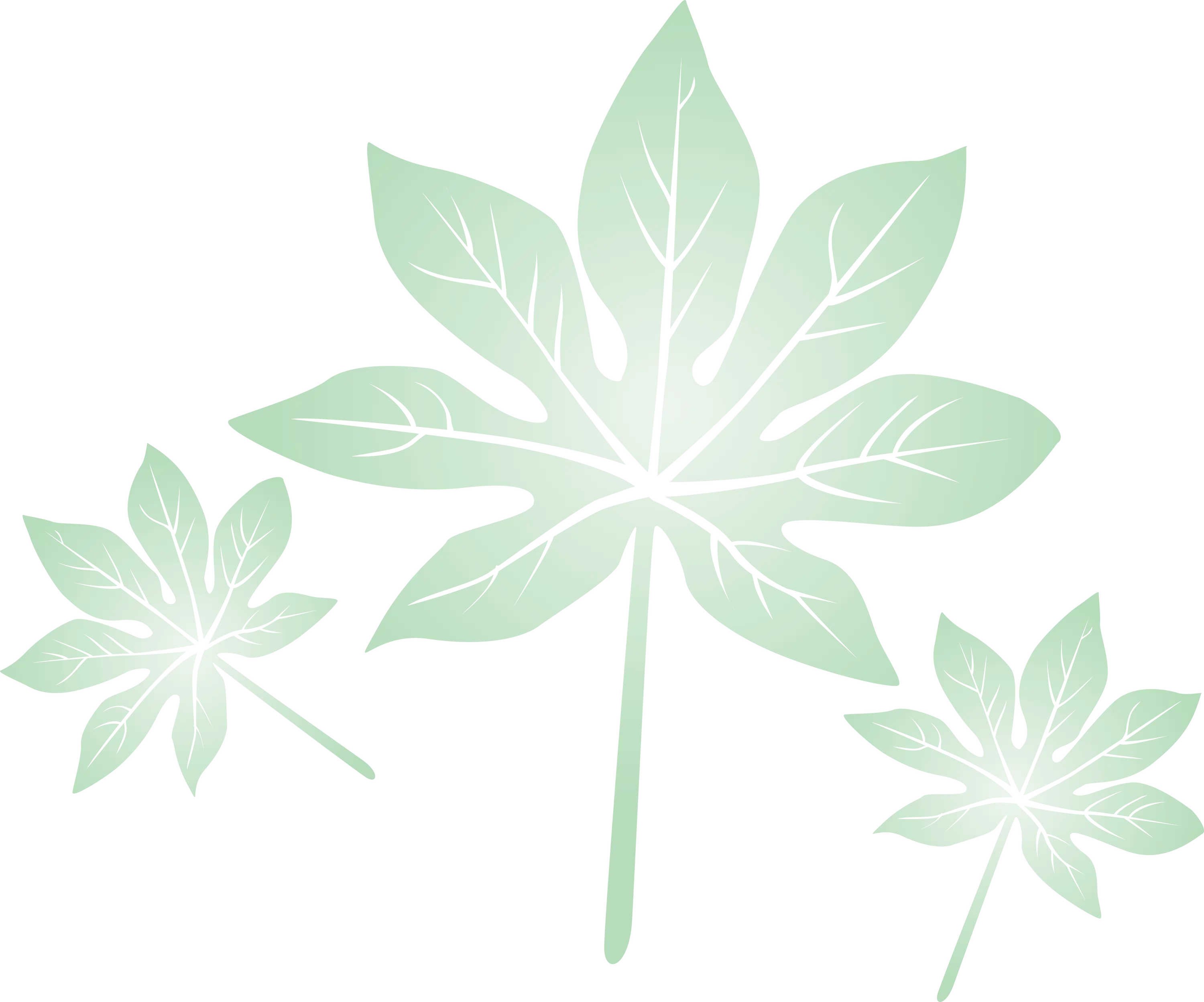 Green Nature-Themed Leaves Illustration