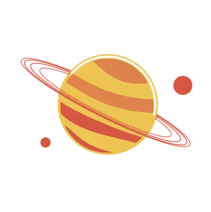 Cartoon Saturn-Like Planet Illustration