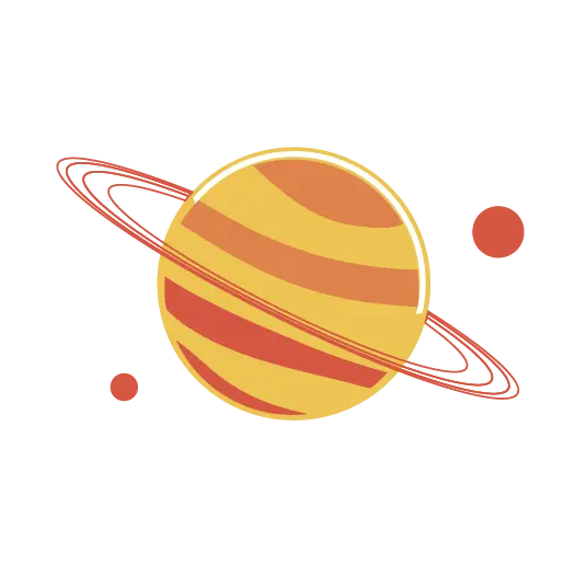 Cartoon Saturn-Like Planet Illustration