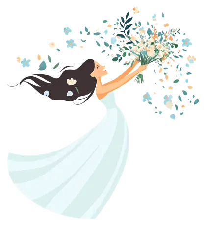 Floral Dress with Bouquet