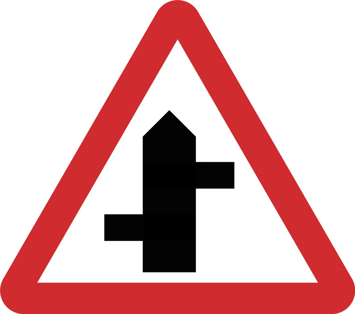 Road Junction Warning Symbol Signage