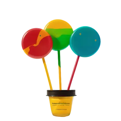 Colorful Lollipops in a Jar
