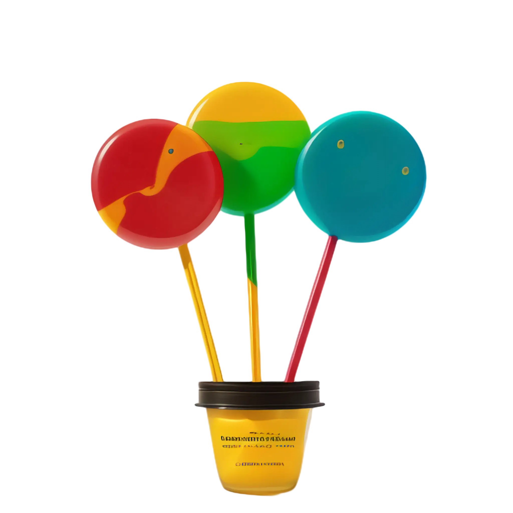 Colorful Lollipops in a Jar
