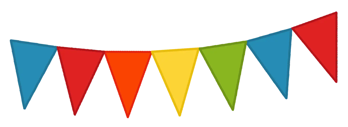 Bright and Cheerful Colorful Pennant Bunting