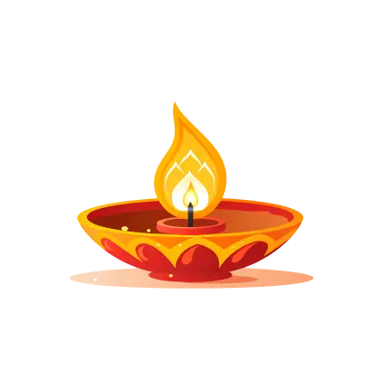 Diya Lamp with Flame for Diwali