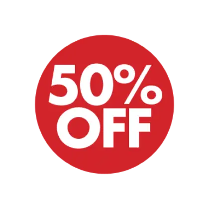 Red 50% Off Discount Badge