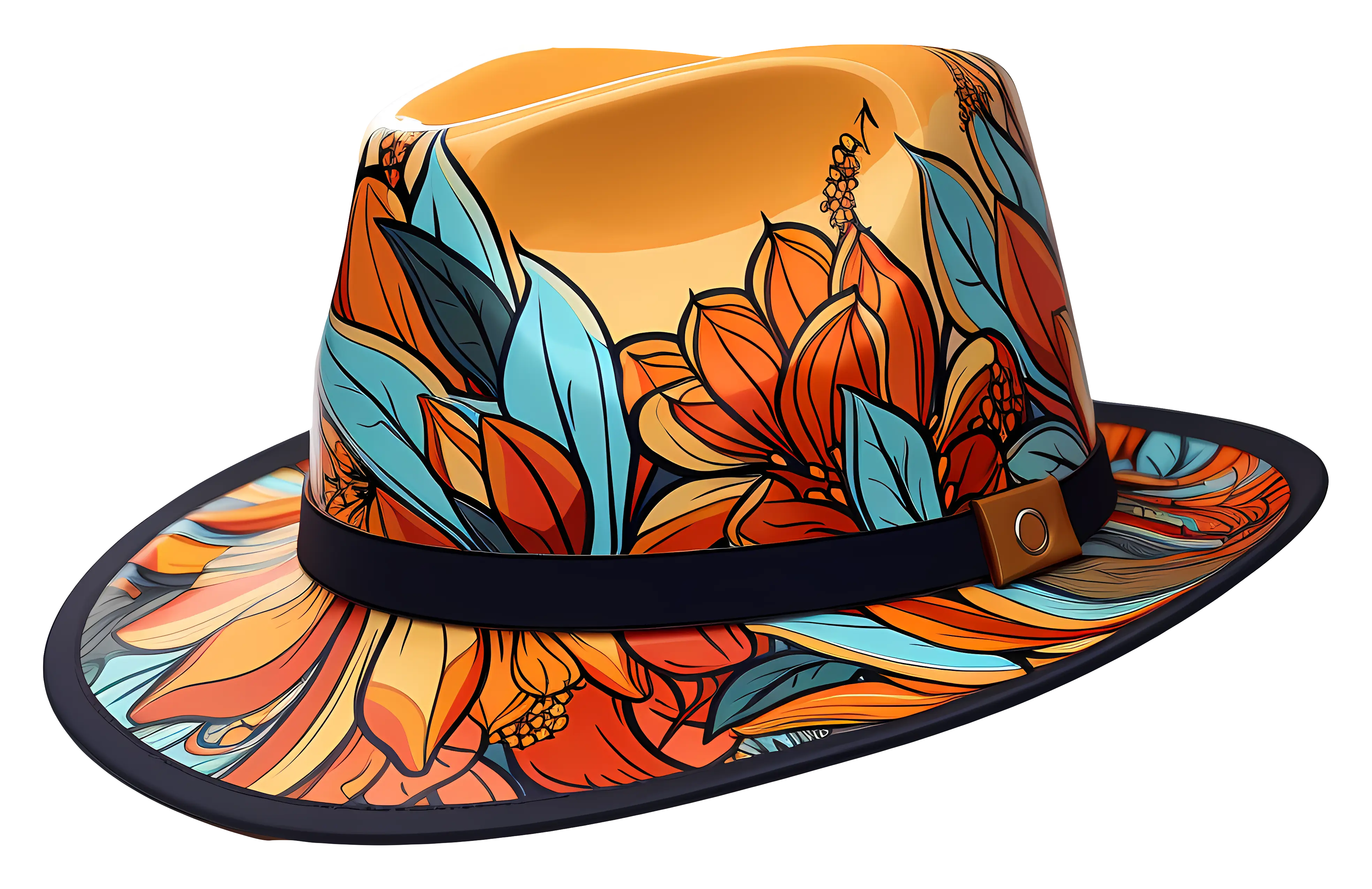 Stylish Fedora Hat with Floral Design