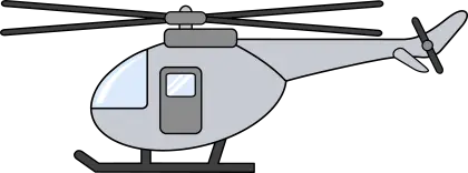 Gray Helicopter Cartoon Illustration
