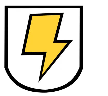 Yellow Lightning Bolt on Shield