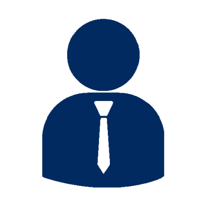 Businessman Icon in Blue with Tie