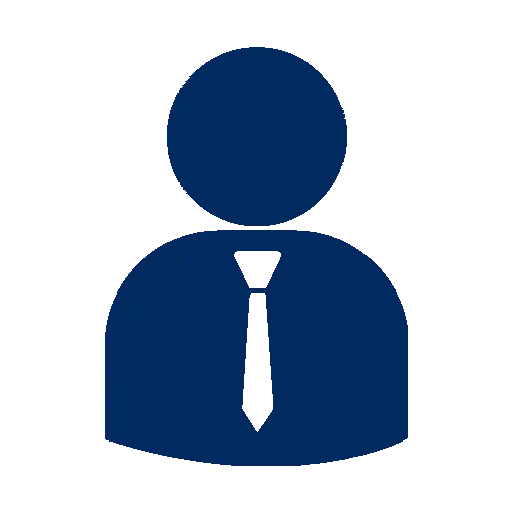 Businessman Icon in Blue with Tie
