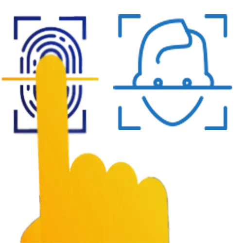 Biometric Fingerprint and Face Scan Icons