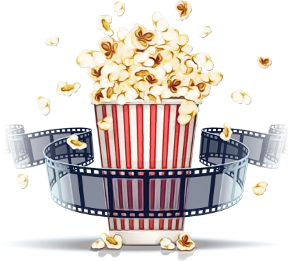 Popcorn Box With Film Strips Illustration